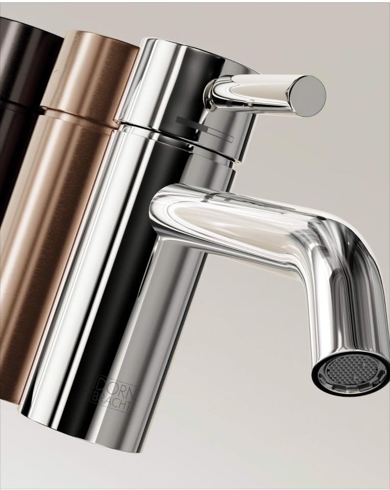 Modern faucet trio in black, bronze, and silver finishes